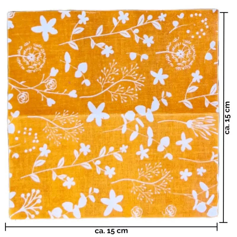 Oranges Bienenwachstuch in Größe S, ca. 15 x 15 cm