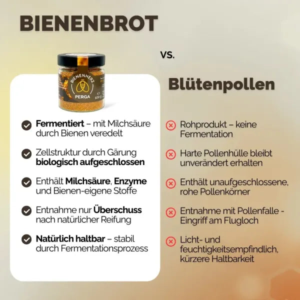 Bienenbrot vs. Blütenpollen der Vergleich von Bienenherz, was ist besser?