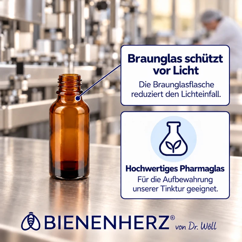 braune Glasflasche in Pharmaqualität