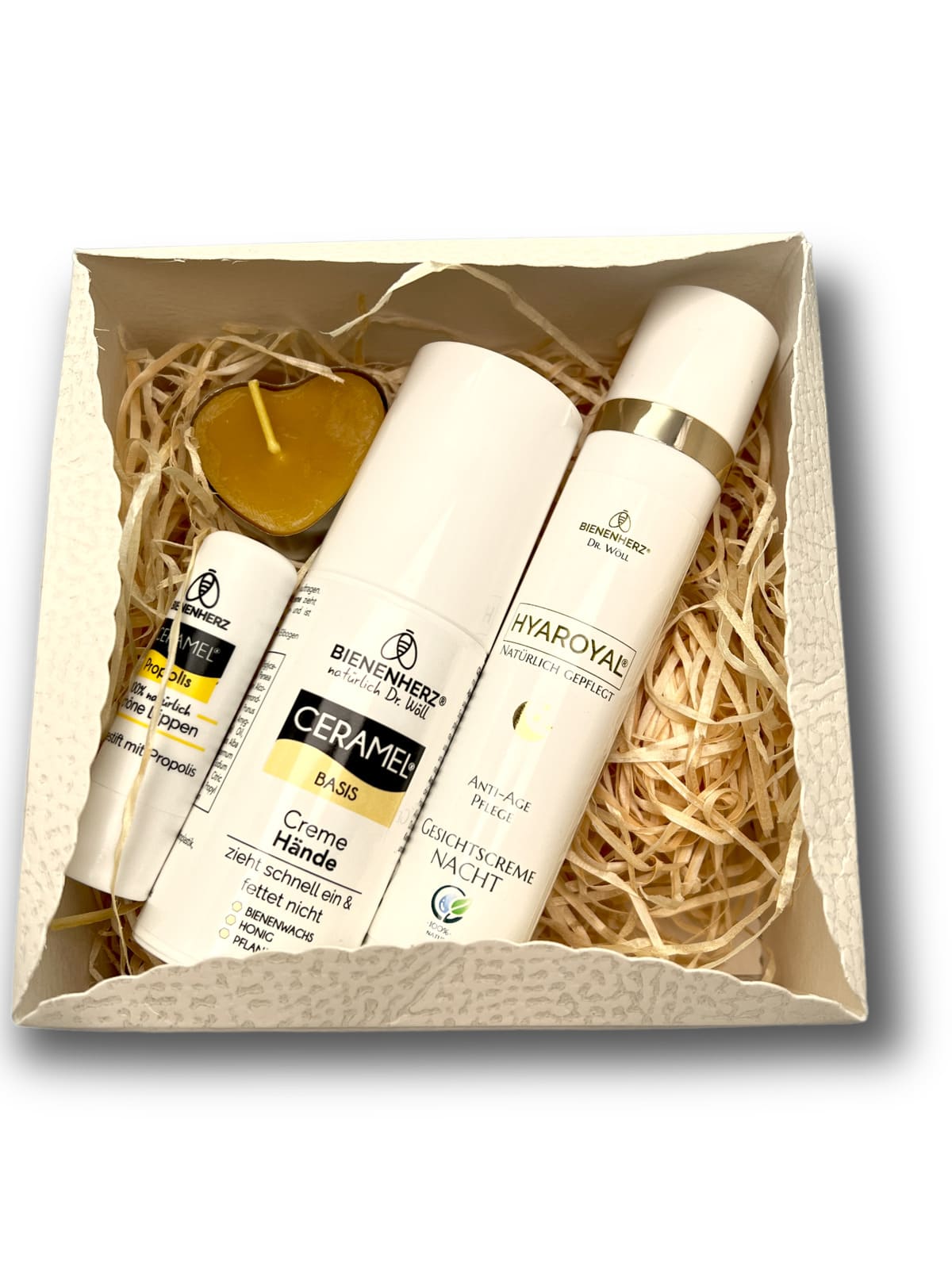 Geschenkbox CERAMEL® & HYAROYAL® Pflege für Gesicht, Lippen, Hände und Seele - fertig verpackt von Bienenherz