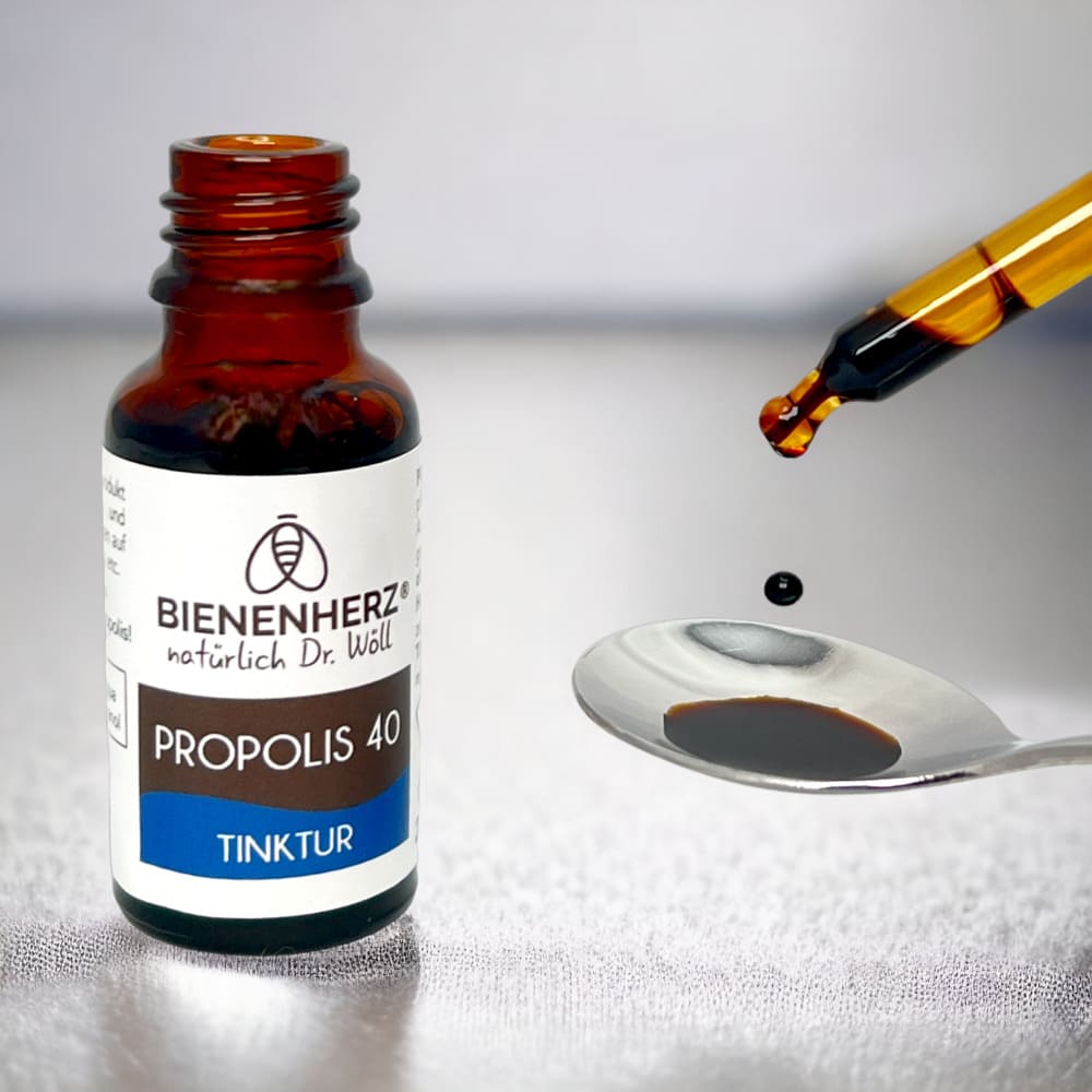 Hochwertige Propolis Tinktur von Bienenherz mit Pipette. Einfache Anwendung.