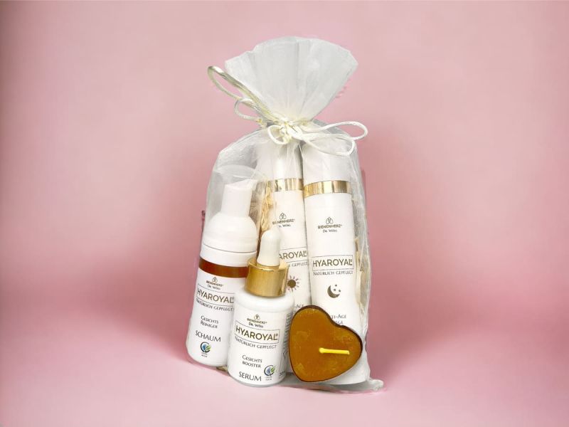 Tolles Geschenkset für natürliche Haut von Bienenherz - Gesichtspflege mit Honig und Gelee Royale für Tag und Nacht