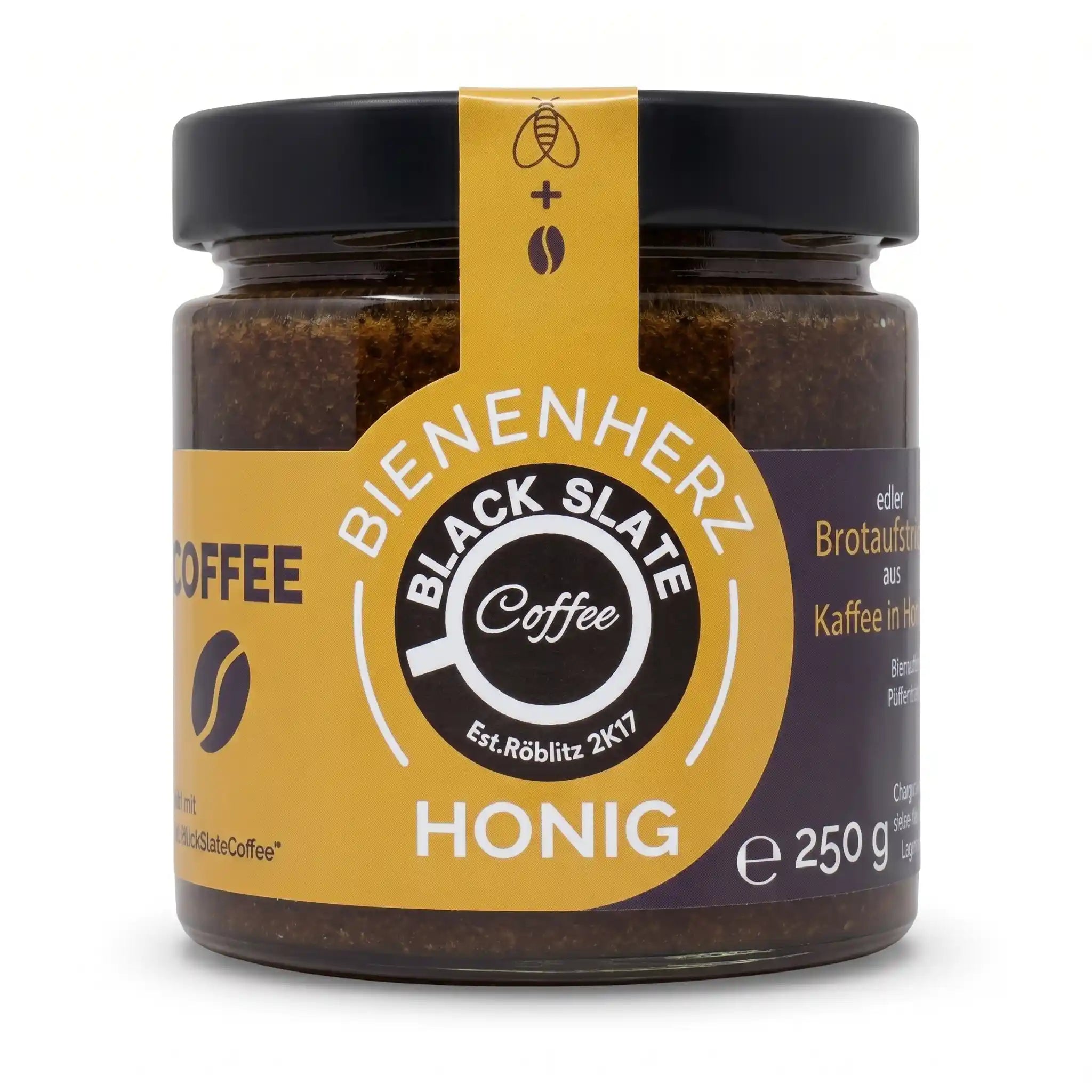 Honig verfeinert mit Kaffee für den besten Frühstücksgenuss. Direkt aus der Imkerei von Bienenherz