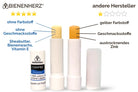 Lippenpflege Stift mit Propolis und Sheabutter für natürlich schöne Lippen und 100% natürlich von Bienenherz - Vergleich mit anderen Herstellern