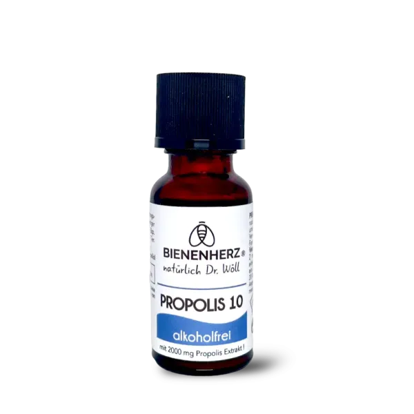 Unsere Propolislösung mit praktischem Tropfer für einfache Anwendung von Lösungen zum Spülen im Mund- und Rachenraum.