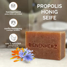 Propolis Seife von Bienenherz – handgemacht und 100 % natürlich, ohne Palmöl oder Parabene, für sanfte Reinigung
