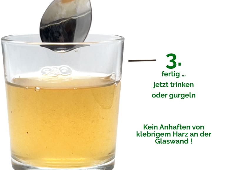 Genieße dein Propolis in einem leckeren Getränk dank der Propolislösung von Bienennherz - auch zum gurgeln geeignet